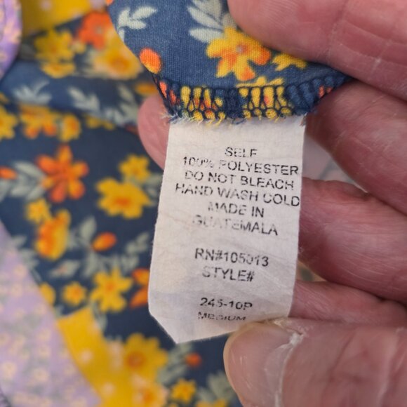 Andree By Unit Womens Multi Print Traditional Top V Neck Multicolor Medium - Picture 10 of 14